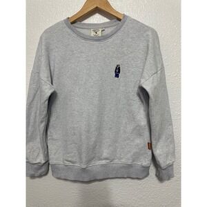 WHO.A.U California Spirit 1849 Gray Bear Embroidered Crewneck Sweatshirt Size L